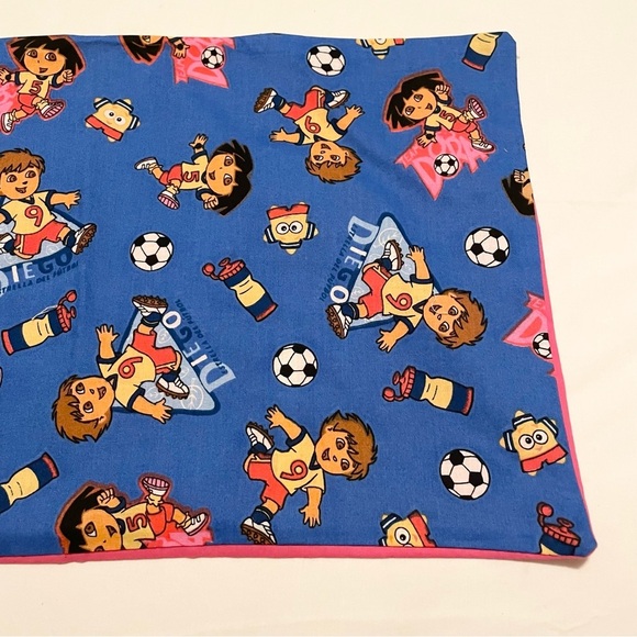 Diego and Dora the Explorer Pillowcase Homemade 21” x 12.5” Pillow Case - Picture 3 of 16